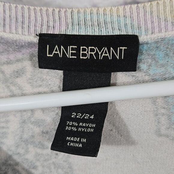 Lane Bryant 22/24 Women Plus Teal Sequin Paisley Print Cardigan Sweater Knit - Picture 3 of 10